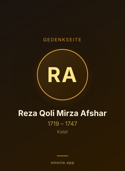 Gedenkportrait von Reza Qoli Mirza Afshar