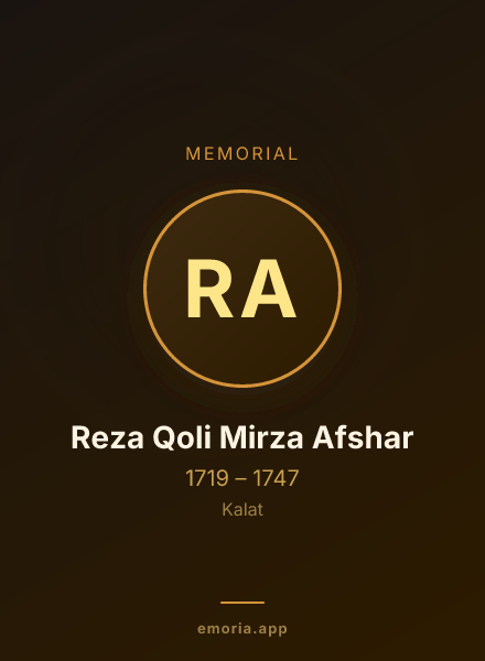 Memorial portrait of Reza Qoli Mirza Afshar