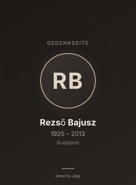 Gedenkportrait von Rezső Bajusz
