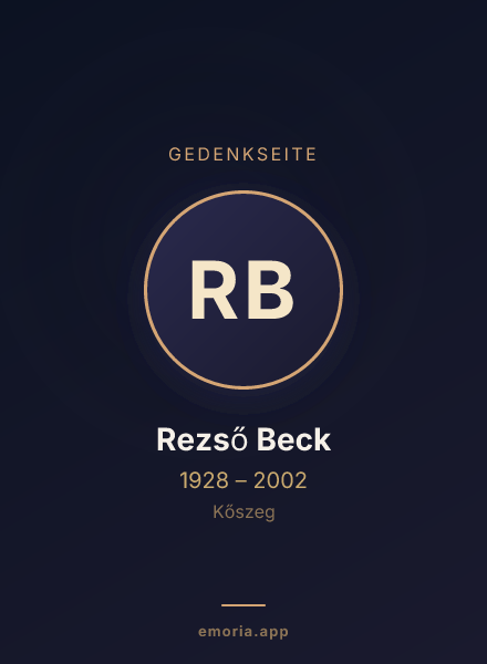 Gedenkportrait von Rezső Beck
