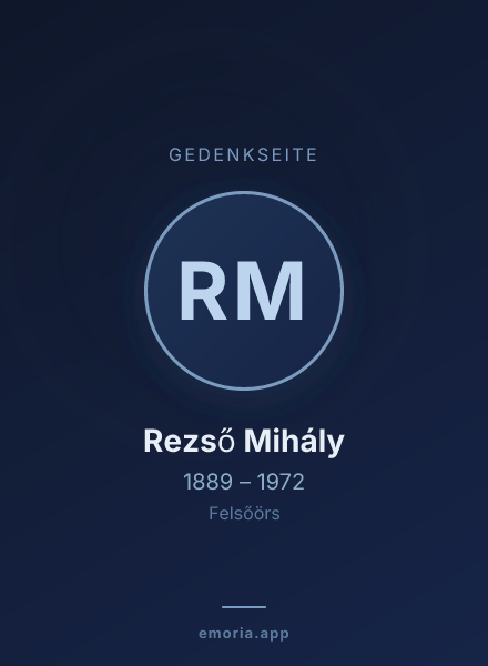 Gedenkportrait von Rezső Mihály