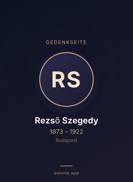 Gedenkportrait von Rezső Szegedy