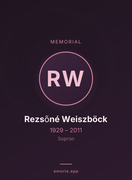 Memorial portrait of Rezsőné Weiszböck