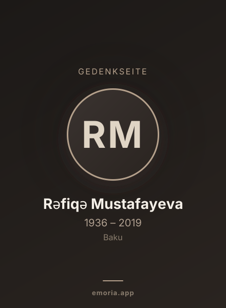 Gedenkportrait von Rəfiqə Mustafayeva