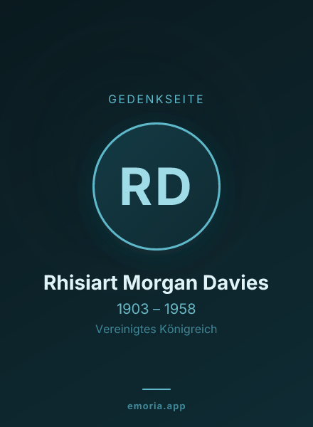Gedenkportrait von Rhisiart Morgan Davies