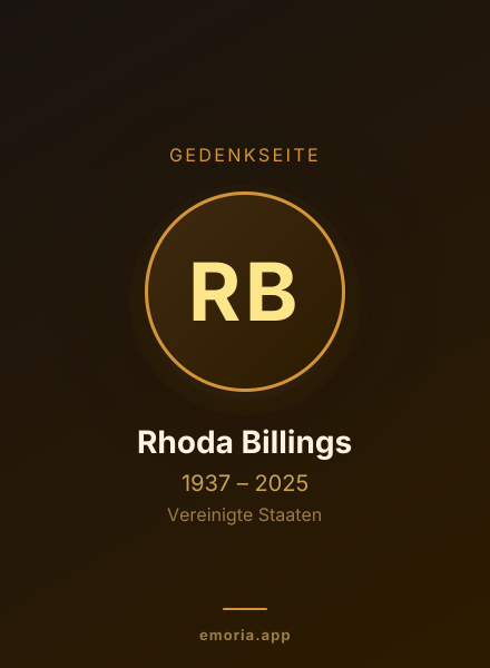 Gedenkportrait von Rhoda Billings