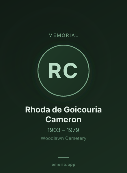 Memorial portrait of Rhoda de Goicouria Cameron