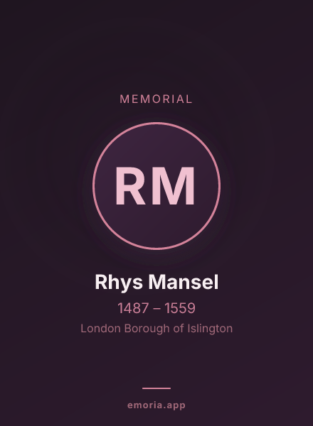 Memorial portrait of Rhys Mansel