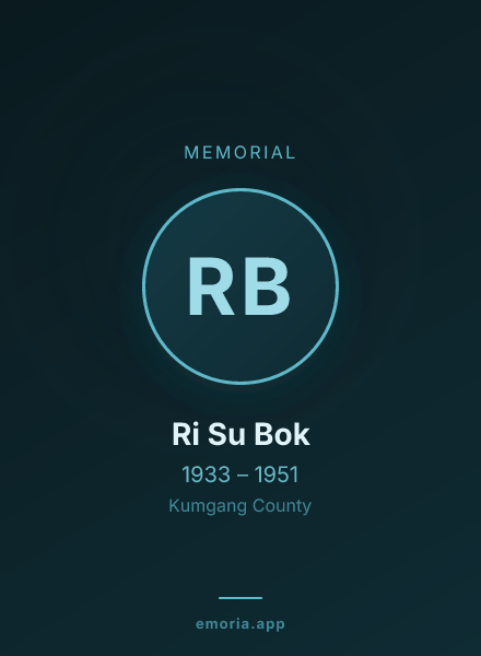 Memorial portrait of Ri Su Bok