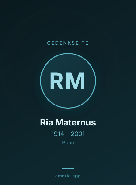 Gedenkportrait von Ria Maternus