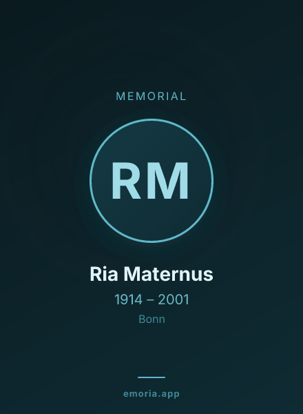 Memorial portrait of Ria Maternus