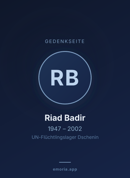 Gedenkportrait von Riad Badir