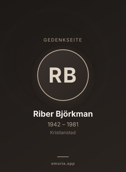 Gedenkportrait von Riber Björkman