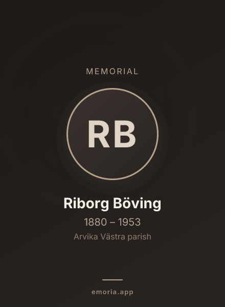 Memorial portrait of Riborg Böving