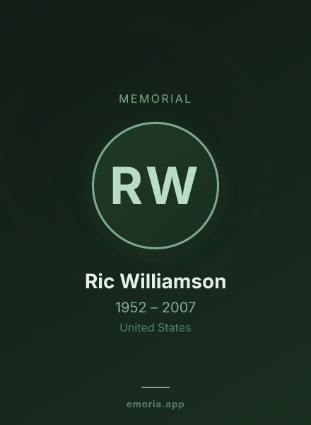 Memorial portrait of Ric Williamson