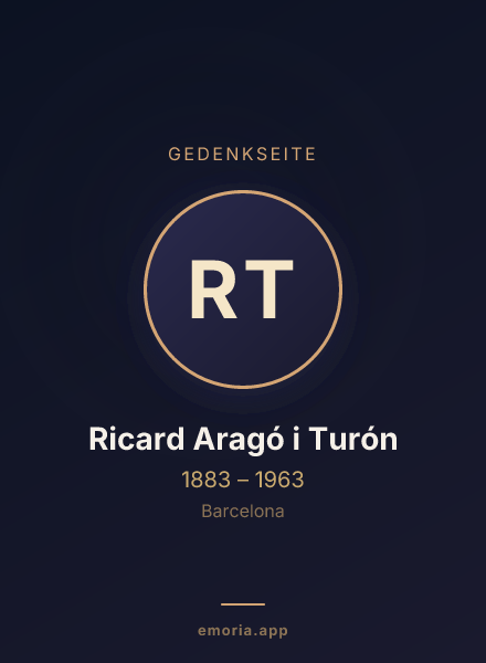 Gedenkportrait von Ricard Aragó i Turón