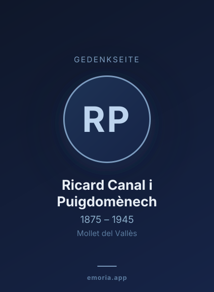 Gedenkportrait von Ricard Canal i Puigdomènech