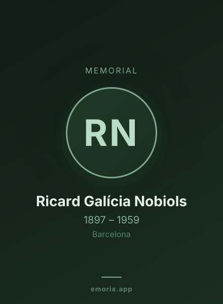 Memorial portrait of Ricard Galícia Nobiols