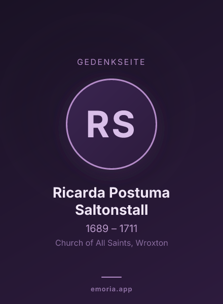 Gedenkportrait von Ricarda Postuma Saltonstall