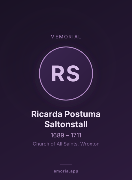 Memorial portrait of Ricarda Postuma Saltonstall