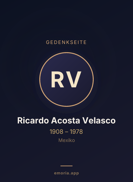 Gedenkportrait von Ricardo Acosta Velasco