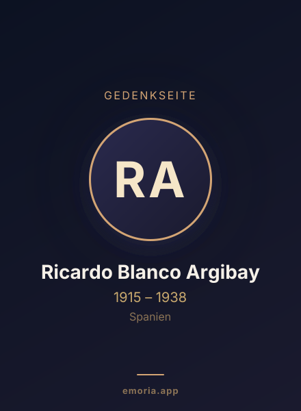 Gedenkportrait von Ricardo Blanco Argibay