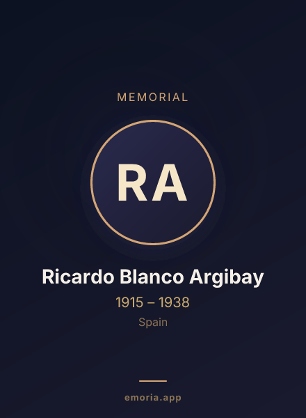 Memorial portrait of Ricardo Blanco Argibay