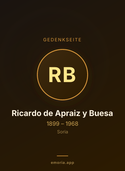 Gedenkportrait von Ricardo de Apraiz y Buesa
