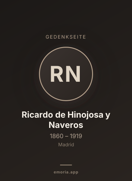 Gedenkportrait von Ricardo de Hinojosa y Naveros