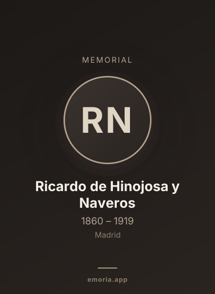Memorial portrait of Ricardo de Hinojosa y Naveros