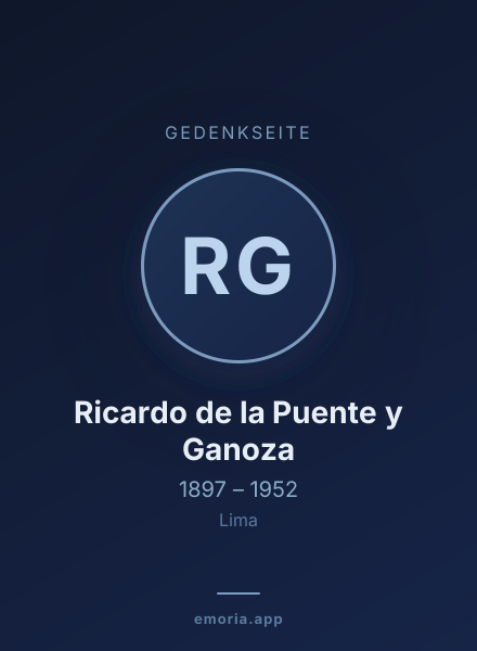 Gedenkportrait von Ricardo de la Puente y Ganoza