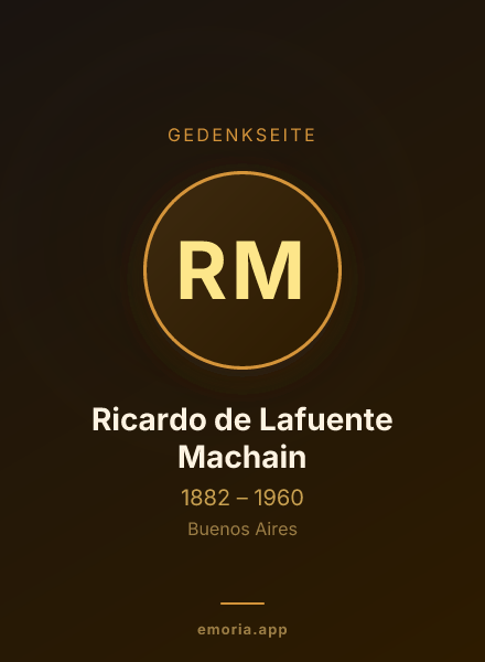 Gedenkportrait von Ricardo de Lafuente Machain