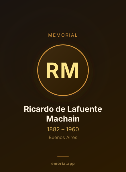 Memorial portrait of Ricardo de Lafuente Machain