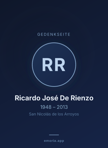 Gedenkportrait von Ricardo José De Rienzo