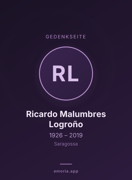 Gedenkportrait von Ricardo Malumbres Logroño