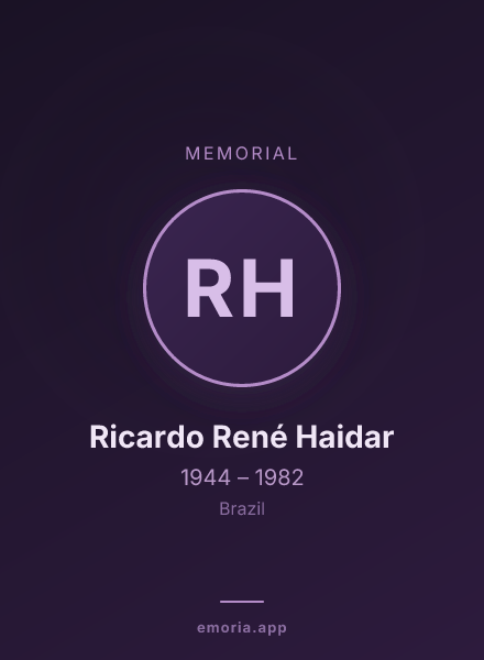 Memorial portrait of Ricardo René Haidar