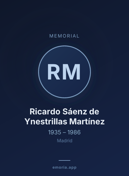 Memorial portrait of Ricardo Sáenz de Ynestrillas Martínez