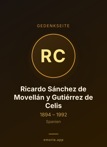 Gedenkportrait von Ricardo Sánchez de Movellán y Gutiérrez de Celis