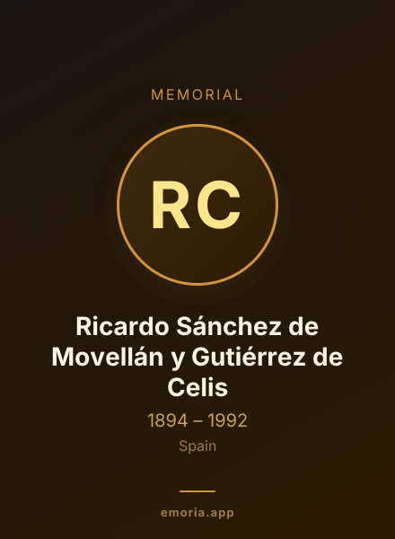 Memorial portrait of Ricardo Sánchez de Movellán y Gutiérrez de Celis