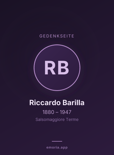 Gedenkportrait von Riccardo Barilla