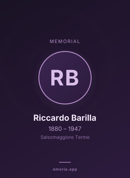 Memorial portrait of Riccardo Barilla