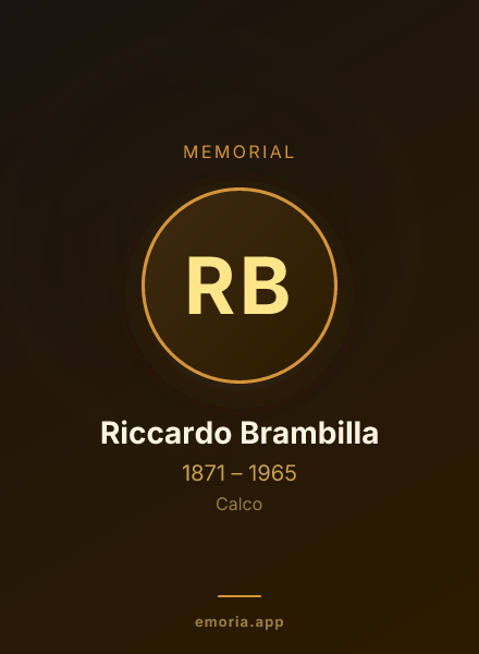 Memorial portrait of Riccardo Brambilla