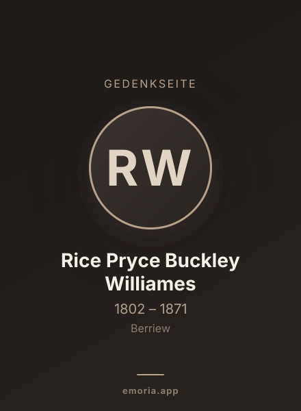 Gedenkportrait von Rice Pryce Buckley Williames