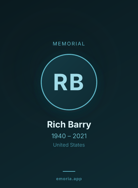Memorial portrait of Rich Barry