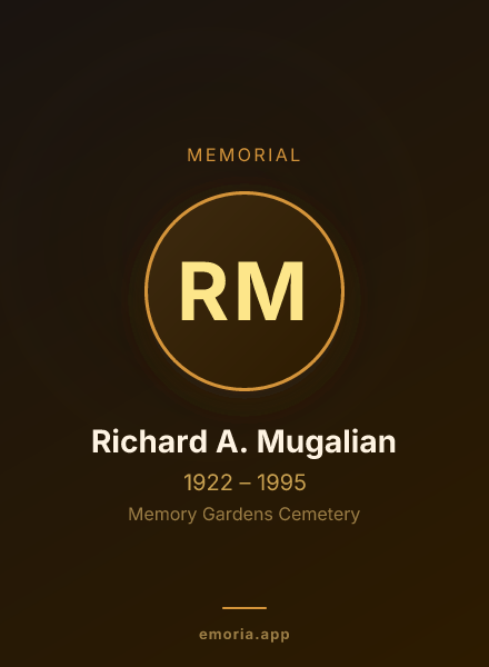 Memorial portrait of Richard A. Mugalian