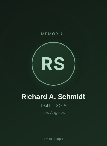 Memorial portrait of Richard A. Schmidt