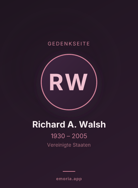 Gedenkportrait von Richard A. Walsh