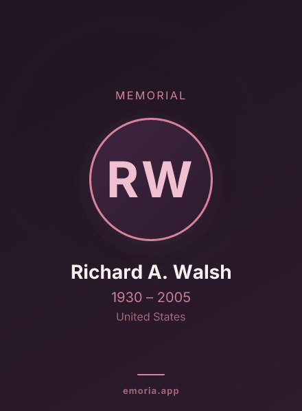 Memorial portrait of Richard A. Walsh