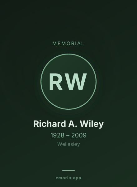 Memorial portrait of Richard A. Wiley