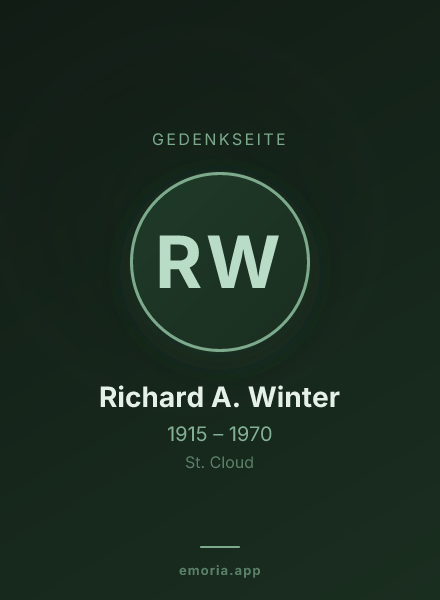 Gedenkportrait von Richard A. Winter